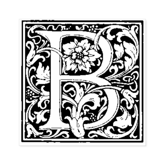 Sello De Caucho Letras florales B de Ornate (Impresión)