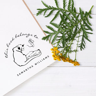 Sello De Caucho Leyendo libros de biblioteca de Personalizados mod