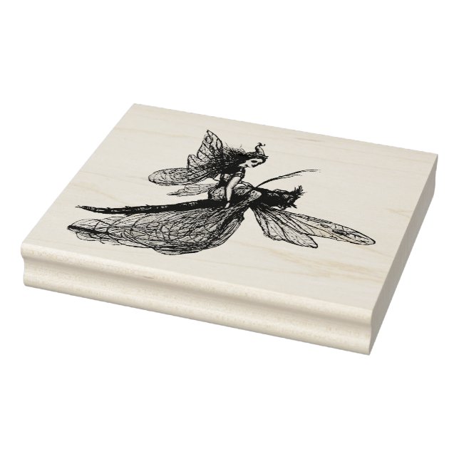 Sello De Caucho libélula con hada (Sello)