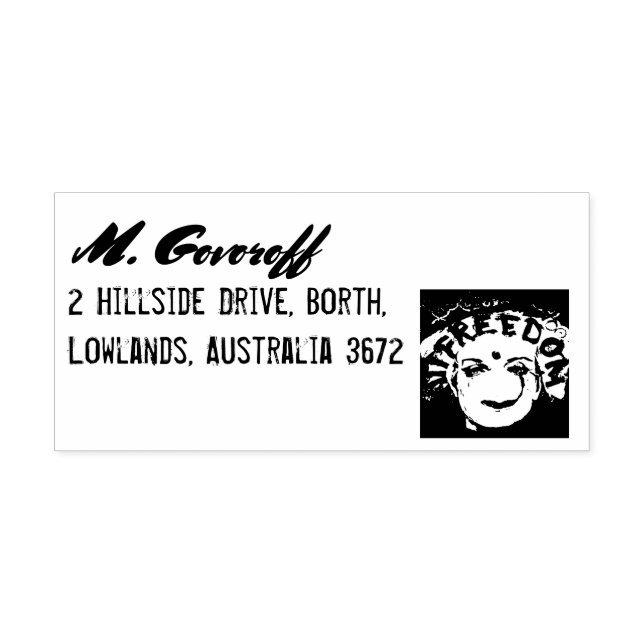 Sello De Caucho Libertad Cara sonriente amarilla (Impresión)