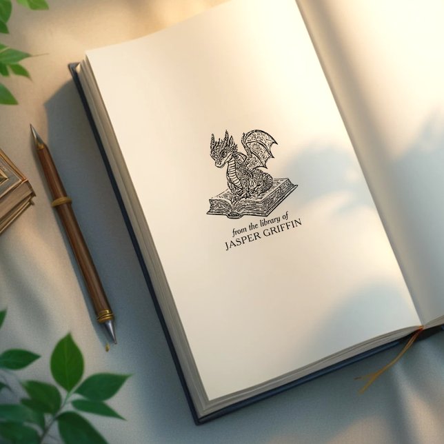 Sello De Caucho Librería de dragón de bebé vintage (Subido por el creador)