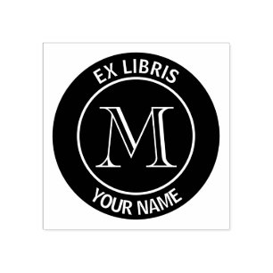 Sello De Caucho Librería monogramo Ex libris