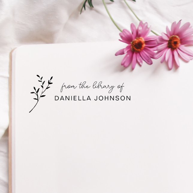 Sello De Caucho Libro Botánico Moderno Escrito A Mano De La Biblio (Subido por el creador)