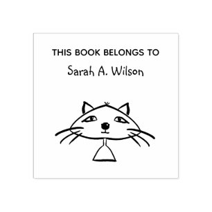 Sello De Caucho Libro de Arte de Gato Divertido Personalizado