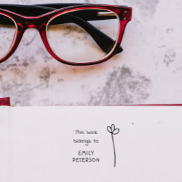 Sello De Caucho Libro de biblioteca de nombre personalizado escrit