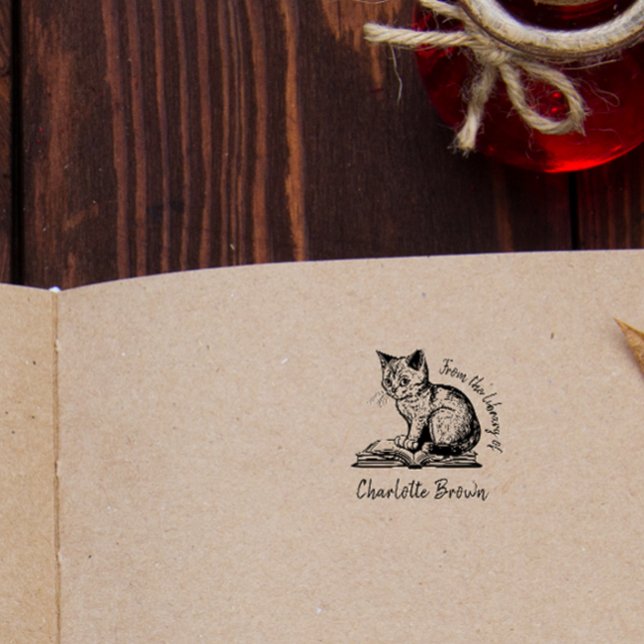 Sello De Caucho Libro de biblioteca de Personalizados de gatos de  (Subido por el creador)