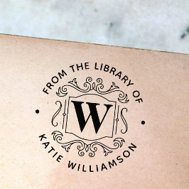 Sello De Caucho Libro de la Biblioteca Personal del Monograma Brit