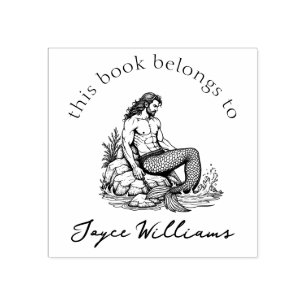 Sello De Caucho Libro de Merman Book Lover
