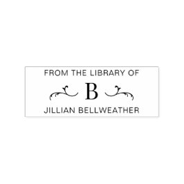 Sello De Caucho Libro inicial monograma simple