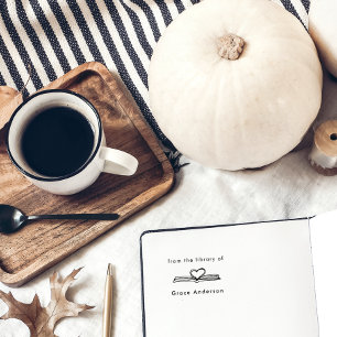 Sello De Caucho Libro Mínimo Obtenido A Mano De La Biblioteca De