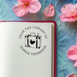Sello De Caucho Libro personalizado   Amar el equipaje viajero