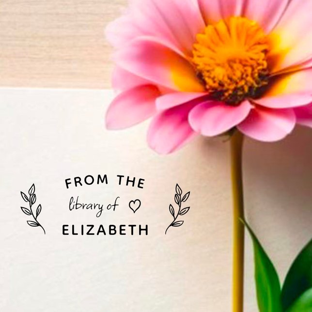 Sello De Caucho Libro personalizado con letra a mano de la bibliot (Subido por el creador)