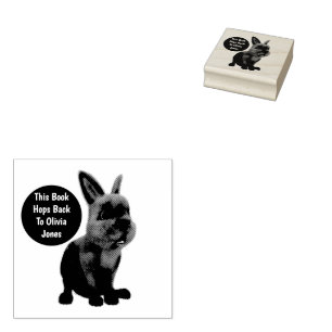 Sello De Caucho Libro personalizado de conejo Holland Lop