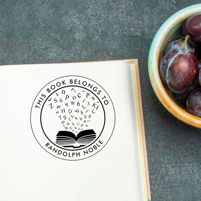 Sello De Caucho Libro personalizado de la Biblioteca de Cartas (Subido por el creador)