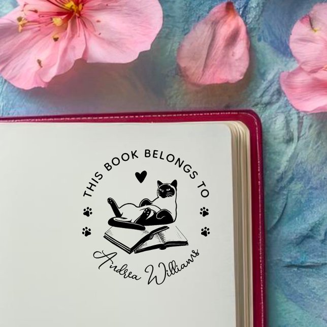 Sello De Caucho Libro Personalizado de los amantes del gato modern (Subido por el creador)