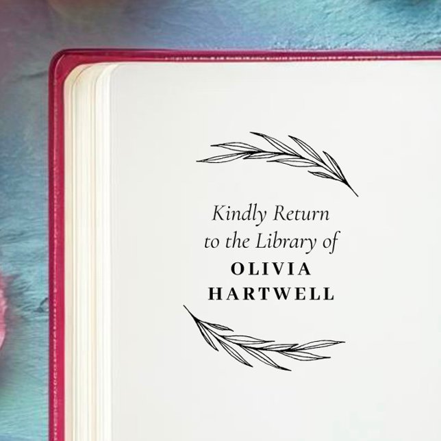 Sello De Caucho Libro Personalizado elegante y clásico (Subido por el creador)