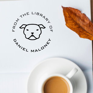 Sello De Caucho Libro personalizado   Pitbull