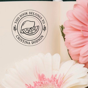 Sello De Caucho Libro personalizado simple de limón escrito a mano