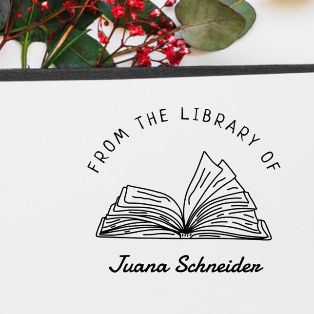 Sello De Caucho Libro simple de biblioteca de nombres personalizad (Subido por el creador)