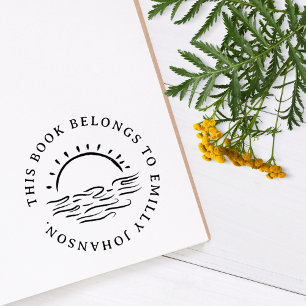 Sello De Caucho Libro simple de Personalizados de la puesta de sol