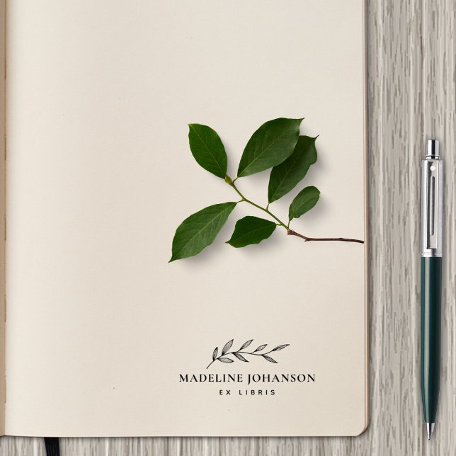 Sello De Caucho Libro simple elegante de la biblioteca de Personal (Subido por el creador)