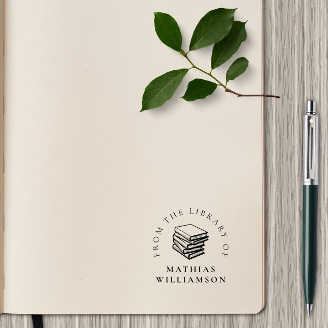 Sello De Caucho Libros A Mano Sencillos Elegantes De La Biblioteca (Subido por el creador)