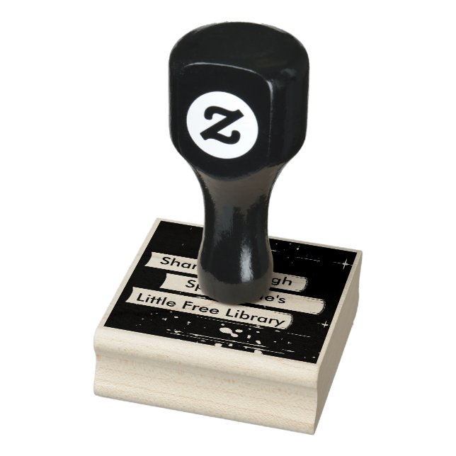 Sello De Caucho Libros apilados Diseño estampilla de arte (Sello)