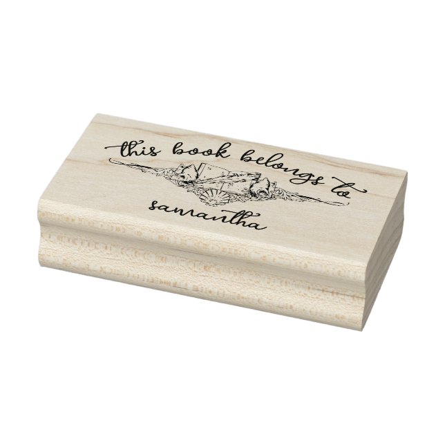 Sello De Caucho Libros con conchas marinas Este libro pertenece a (Sello)