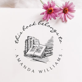 Sello De Caucho Libros de biblioteca de Personalizados manuscritos