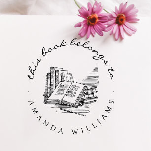 Sello De Caucho Libros de biblioteca de Personalizados manuscritos