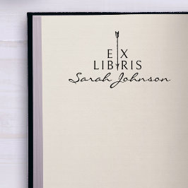 Sello De Caucho Libros de biblioteca moderna de flecha pequeña vie