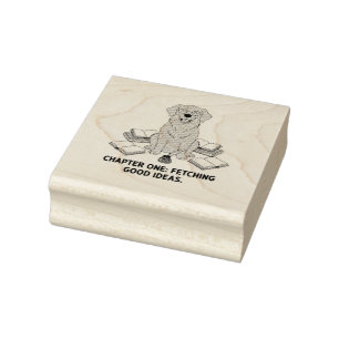 Sello De Caucho Libros de estudio de Golden Retriever creativo cit