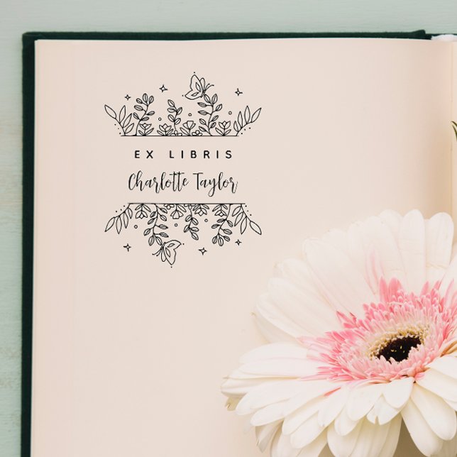 Sello De Caucho Libros de la biblioteca de Personalizados botánico (Subido por el creador)