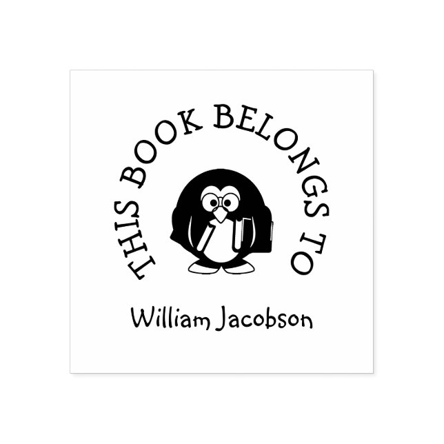 Sello De Caucho Libros de pingüino para niños pequeños (Impresión)