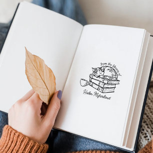 Sello De Caucho Libros para gatos y libros para café antiguos