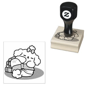 Sello De Caucho Libros y cortezas - Diseño de lectura de perros es