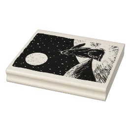 Sello De Caucho Liebre lunar en la nieve