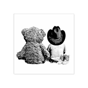 Sello De Caucho Lil Cowboy Baby con Teddy Bear