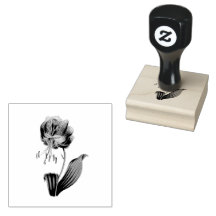 Lily Flowers Floral Vintage Rubber Stamp