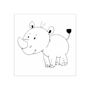 Sello De Caucho lindo bebé rhinoceros