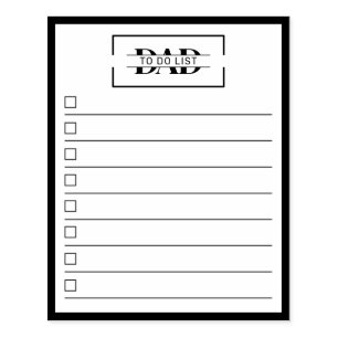 Sello De Caucho Lista de tareas monograma moderno para papá 10 cm 
