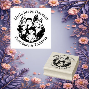 Sello De Caucho Little Steps Daycare Preescolar y Niños Pequeños P