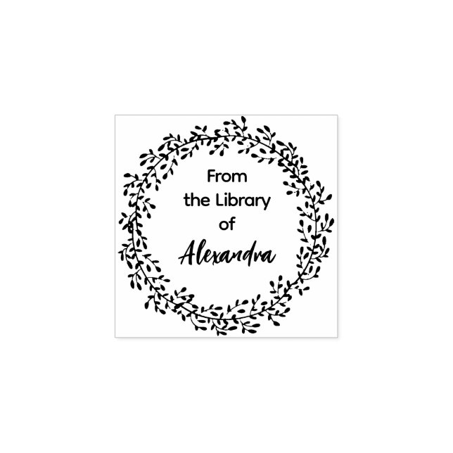 Sello De Caucho LLUVIA BOTÁNICA De la biblioteca de (Impresión)