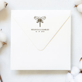 Sello De Caucho Logo de la libélula para Boda o evento