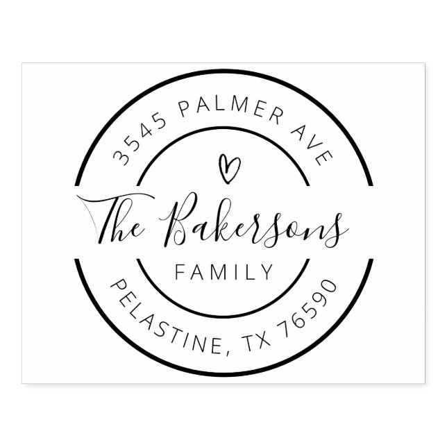 Sello De Caucho Logo de la ronda de direcciones de devolución de n (Impresión)