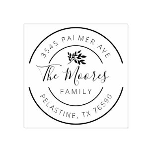 Sello De Caucho Logo de la ronda de direcciones de devolución de n