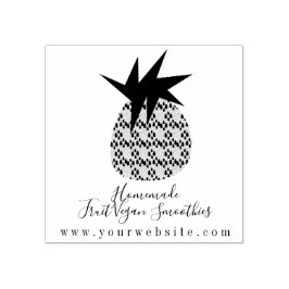 Sello De Caucho Logo de piña de batido de frutas para negocios