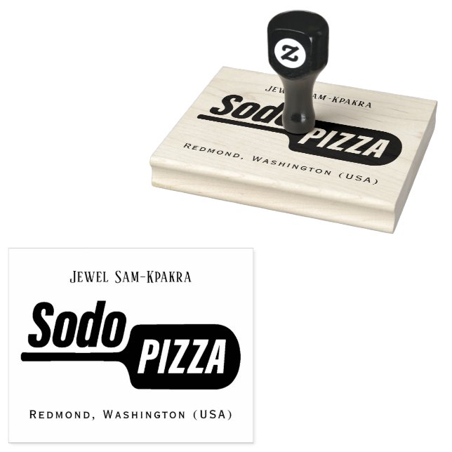 Sello De Caucho LOGO Sodo Pizza personalizado (Sellado)