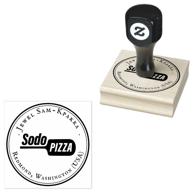 Sello De Caucho LOGO Sodo Pizza personalizado (Sellado)