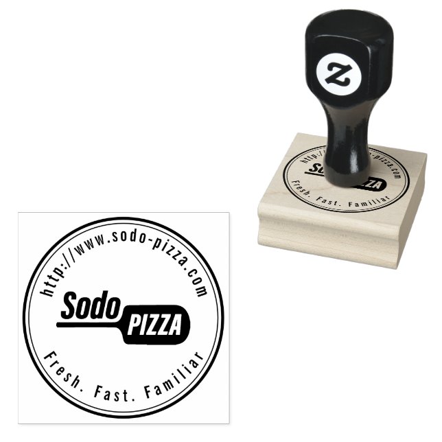 Sello De Caucho LOGO Sodo Pizza personalizado (Sellado)